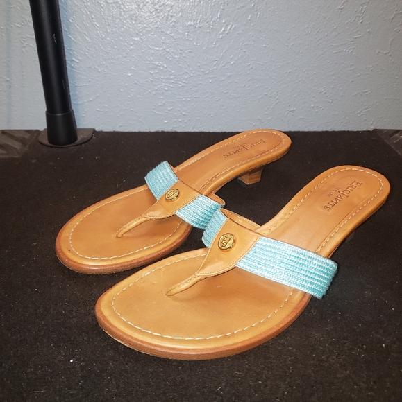 Eric Javits Kitten Heel Sandals Ladies 6.5 Torquoise - Picture 3 of 10